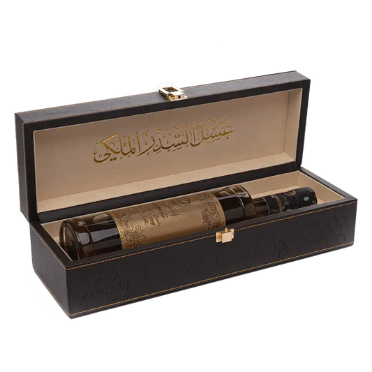 Miel de jujubier Sidr Doani du Yémen 1 kg en pot de verre avec coffret cadeau en cuir italien